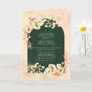 4pg Hispanic Floral Wedding Programme Bilingue Chi