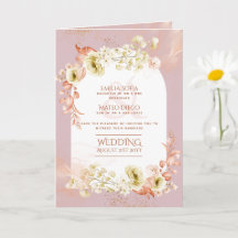 4pg Hispanic Floral Wedding Programme Bilingue Chi