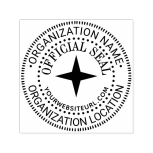 4Pt Star Generic Custom Official Seal Name Loc URL Self-inking Stamp