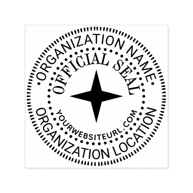 4Pt Star Generic Custom Official Seal Name Loc URL Self-inking Stamp (Design)
