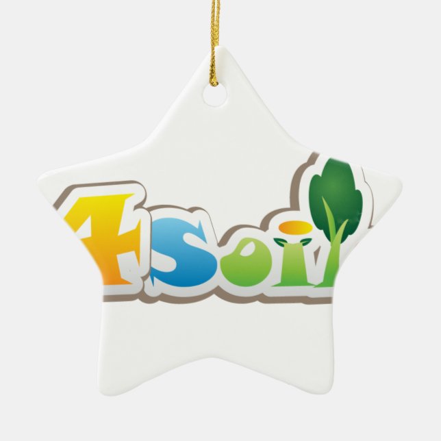 4Soils Logo Branded Products Ceramic Ornament (Front)