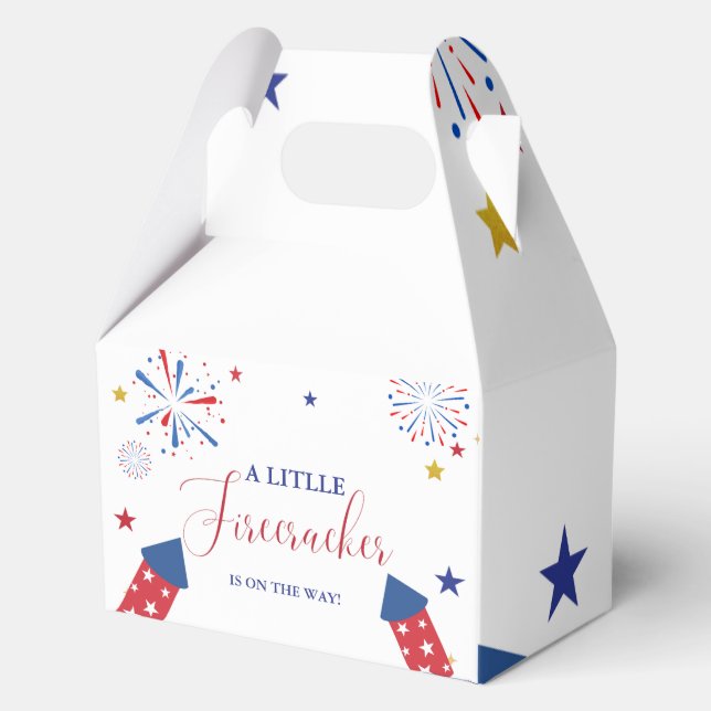 4t of July Independence firecracker Baby Shower   Favor Box (Front)
