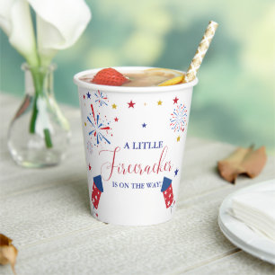 4t of July Independence firecracker Baby Shower  Paper Cups