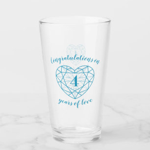 4th anniversary 4 years of love blue topaz custom glass