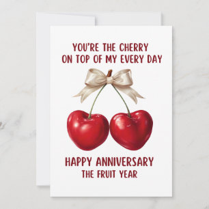 4th Anniversary Card, Fruit Anniversary Card,  Holiday Card