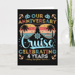 4th Anniversary Cruise Celebrating 4 Years Couples Card