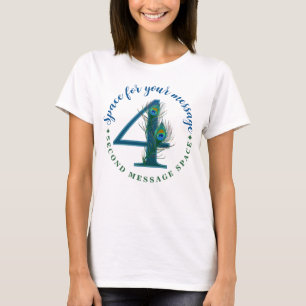 4th Anniversary Peacock Feathers T-Shirt
