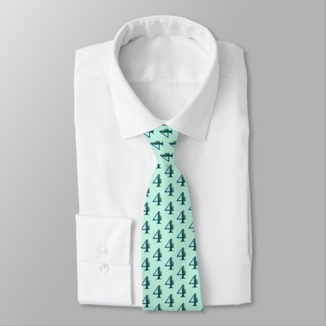 4th Anniversary Peacock Feathers Tie (Tied)