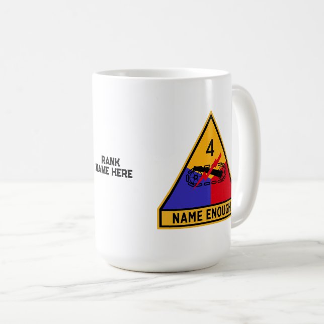 4th Armoured Division "Name Enough" Custom Coffee Mug (Front Right)