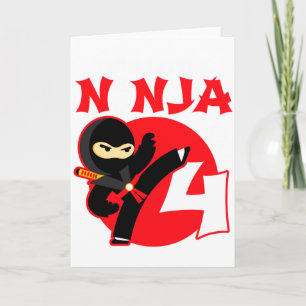 4th Birthday 4 Year Old Kids Party Little Ninja 4  Card