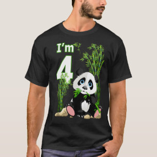 4th Birthday 4 Years Old Party Animal Panda 8 T-Shirt