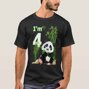 4th Birthday 4 Years Old Party Animal Panda 8 T-Shirt