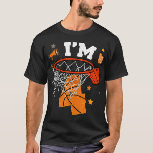 4th Birthday Basketball Boy 4 Yr Old Four Years Bd T-Shirt