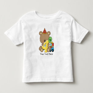 4th Birthday Bear Boy (customizable) Toddler T-shirt