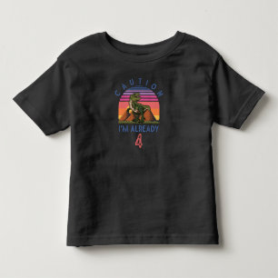 4th birthday boy Dino Trex Dinosaur 4 years old Toddler T-shirt