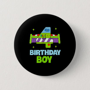 4th Birthday Boy Toy Lover Funny 4 Year Old Story  2 Inch Round Button