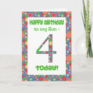 4th Birthday Card for a Son, Bright and Bubbly