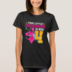 4th Birthday Cheer Girl Four Year Old Cheerleader T-Shirt