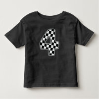 4th Birthday Chequered Number 4 Car Racing Flag 