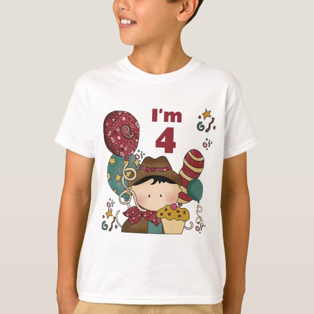 4th Birthday Cowboy Tshirts and Gifts (Front)