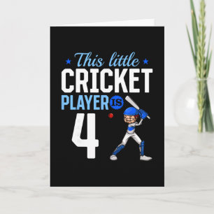 4th Birthday Cricket Player  Card