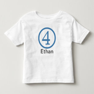 4th Birthday Customizable T-Shirt Boy