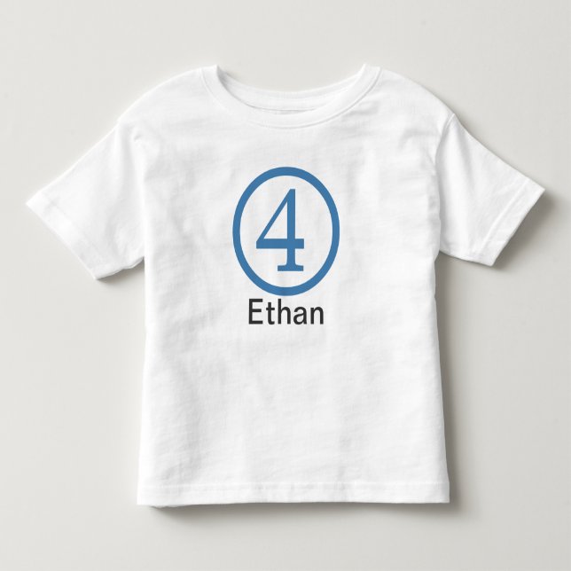 4th Birthday Customizable T-Shirt Boy (Front)