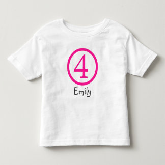 4th Birthday Customizable T-Shirt Girl