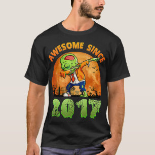4th Birthday Dabbing Zombie Halloween 4 Years Old T-Shirt