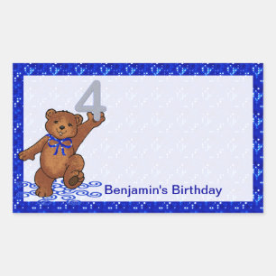 4th Birthday Dancing Bear Scrapbook Sticker