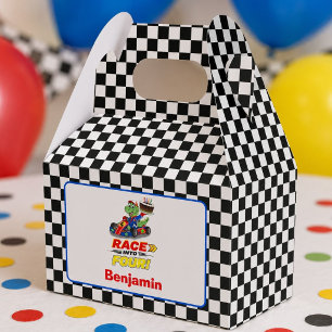 4th Birthday Dinosaur Race Car Ready Set  Favor Box