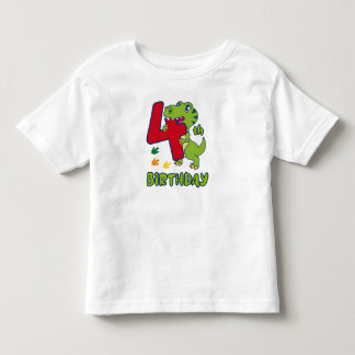 4th birthday dinosaur toddler t-shirt