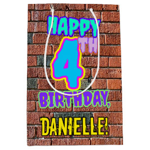 4th Birthday: Fun, Urban Graffiti Inspired Look Medium Gift Bag