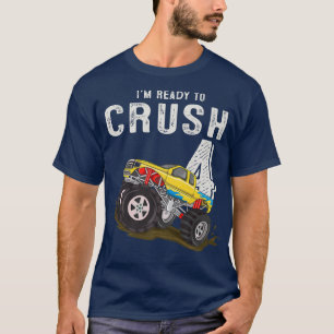 4th Birthday Gift Boys I'm Ready to Crush 4 Monste T-Shirt