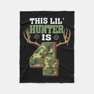 4th Birthday Hunting Deer 4 Year Old Hunter 1 Fleece Blanket