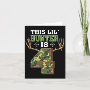 4th Birthday Hunting Deer 4 Year Old Hunter Card