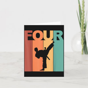 4th Birthday Karate Taekwondo Theme 4 Year Old Card