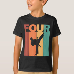 4th Birthday Karate Taekwondo Theme 4 Year Old T-Shirt