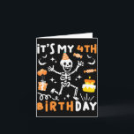 4th birthday kids funny skeleton 4th birthday card<br><div class="desc">4th birthday kids funny skeleton 4th birthday halloween boys  | Greeting Card .Designed with a focus on visual clarity. A minimal style with visual harmony. A balanced aesthetic suitable for daily use.</div>