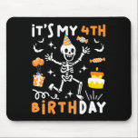 4th birthday kids funny skeleton 4th birthday mouse pad<br><div class="desc">4th birthday kids funny skeleton 4th birthday halloween boys  | Mousepad .This product offers a calm and clean style. This product focuses on clean visual lines. A simple aesthetic with contemporary character. A clean design suitable for various uses. A minimal look with understated elegance.</div>