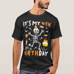 4th birthday kids funny skeleton 4th birthday T-Shirt