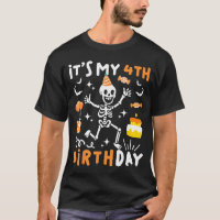4th birthday kids funny skeleton 4th birthday