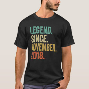 4th Birthday Legend Since November 2018 4 Year Old T-Shirt