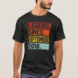 4th Birthday Legend Since September 2018 4 Years T-Shirt