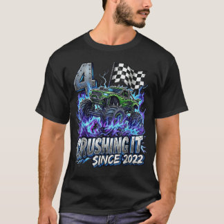 4Th Birthday Monster Truck 4 Years Old Boys Born T-Shirt
