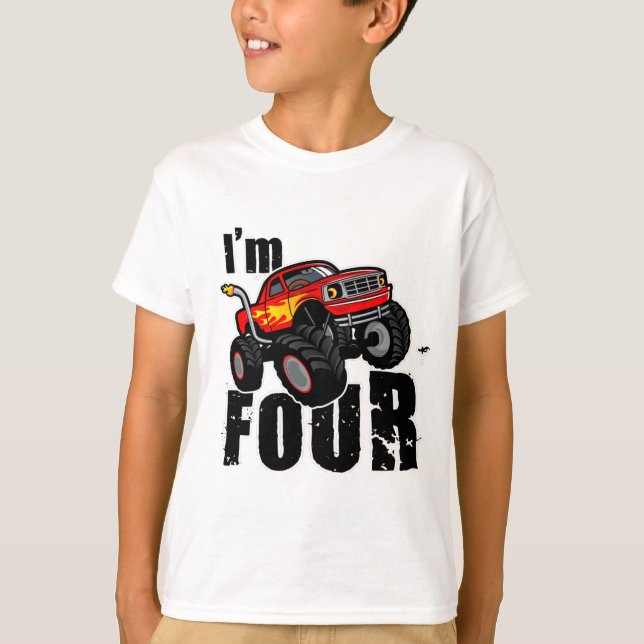 4th Birthday Monster Truck T-Shirt (Front)