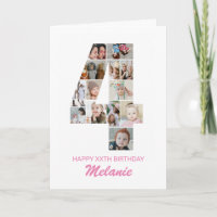 4th Birthday Number 4 Photo Collage Personalized