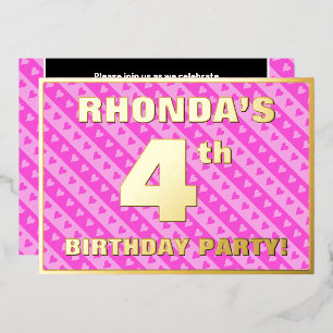 4th Birthday Party — Fun Pink Hearts and Stripes