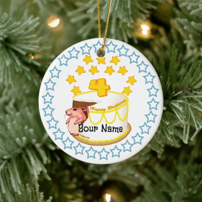 4th Birthday Party Mouse Birthday  ornaments (Tree)