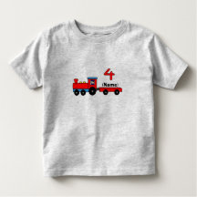 4th Birthday Personalized Train T-Shirt